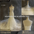 último vestido de novia de diamantes de imitación de cristal de lujo de alta calidad